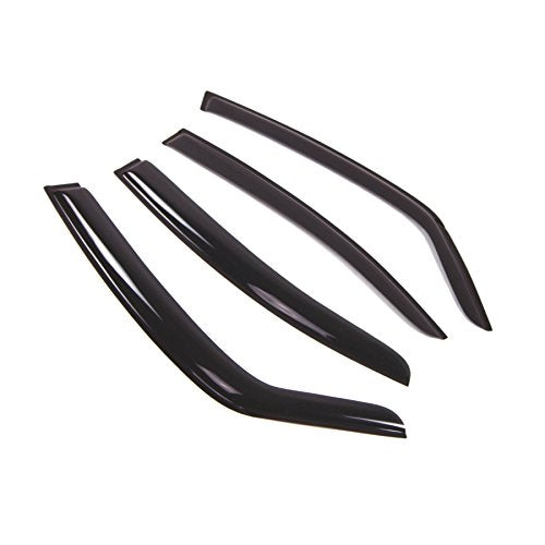 Outside Mount Window Vent Visors Rain Guards Compatible with Suzuki SX4 2008-2010 | Side Window Wind Deflectors Rain Shields | Black Tinted, 4 Pcs Set, BGWV-402 - color: Black Tinted, size: For Suzuki SX4 2008-2010