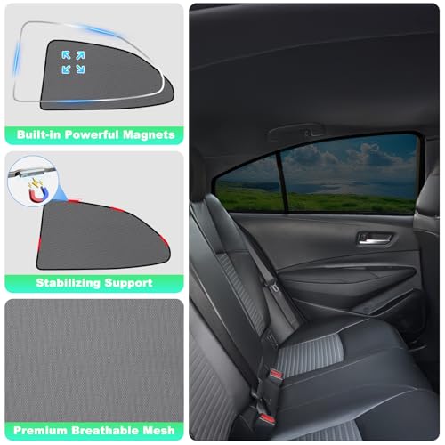 Car Window Shades for 2019-2024 Corolla Sedan (Not Fit Touring/Hatchback/Cross) - Rear Side Sun Shade for Baby, Breathable Mesh Car Privacy Covers, UV Protection & Heat Insulation (2PCS) - size: Corolla(19-24)R-2PCS