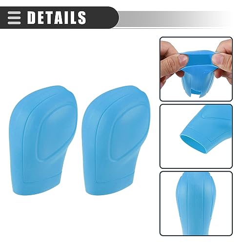 Motoforti Universal Car Gear Shift Cover Comfortable Handbrake Shifter Cover, Anti-Slip, Silicone, Blue, 2 Pcs - color: Blue