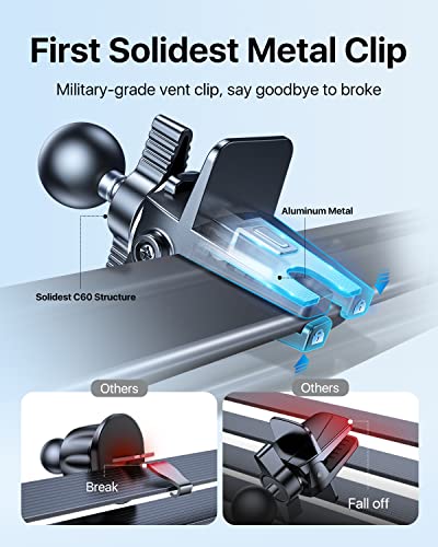 andobil Upgraded for Magsafe Car Mount Pro [Strongest Magnet, Big Phone Friendly] 360° Rotation Magnetic Phone Holder for Car Vent for iPhone 17 Pro Max 16/15/14/13/12 Samsung S26/S25 (Carbon Fiber) - color: Black