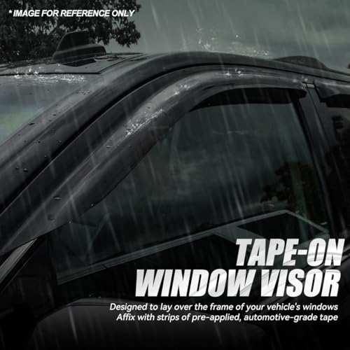 Auto Dynasty Rain Guards Tape-On Compatible with 2017-2020 Elantra 4pcs Window Visors Deflectors - size: 17-20 Elantra