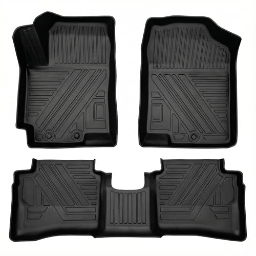 Accent Floor Mat - All Weather Compatible with 2012-2017 Hyundai Accent Floor Mat Waterproof Durable Anti-Slip Odorless TPE Front and Rear Row Set Custom-Fit High-Edge Floor Liner - size: for Hyundai Accent 2012-2017