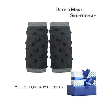 DODO NICI car seat Strap Cover for Baby, seat Belt Cover Cushion, Belt Pads fit Baby Carrier/Pushchair/Stroller, Cozy Peace Dotted Minky, Solid Black - color: Solid black