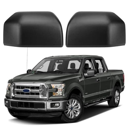 Textured Direct Replacement Side Mirror Covers Caps for 2015-2020 Ford F150, Directly Replace Style, Not Sticker Style - color: Textured