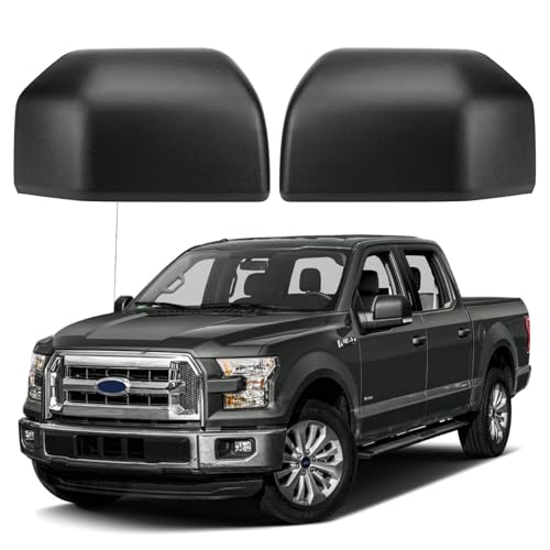 Textured Direct Replacement Side Mirror Covers Caps for 2015-2020 Ford F150, Directly Replace Style, Not Sticker Style - color: Textured