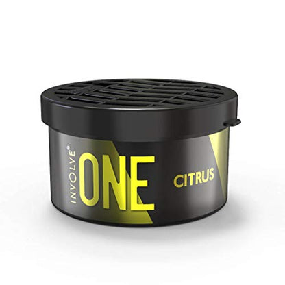 Involve One Citrus Car Air Freshener – Long Lasting Fiber Car Perfume for Cup Holder & Dashboard, Fresh Citrus Scent, Strong Odor Eliminator 40g