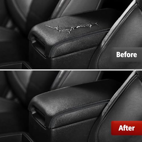 KBH Center Console Armrest Cover Replacement for Toyota Camry 2012 2013 2014 2015 2016 2017, Vinyl Leather, Car Arm Rest Lid Skin Upholstery, Black (Leather Part Only) - color: Black, size: Camry 2012-2017