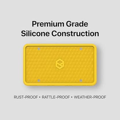Rightcar Solutions Car Plate Frame, Silicone License Plate Frame, Rust-Proof Rattle-Proof Weather-Proof License Plate Holder for Front or Rear, Yellow, 1 Pack - color: Yellow