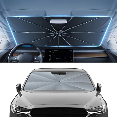 Autorder Windshield Sun Shade Umbrella for 2017-2025 2026 Mazda CX-5 CX5 Accessories,Upgraded Ice Crystal Material,Easy Setup Umbrella Sunshade for Car Windshield,100% Sun Blocking - size: Mazda Cx-5 2017-present