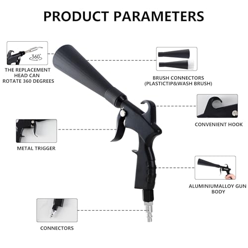 Tornado Detailing Car Cleaning Gun with Metal Nozzle | Interior Drying Air Gun | High Pressure Blower Gun | Car Cleaning Kit for Swiftly Removing Dirt and Dust with Air Flow - size: Size2