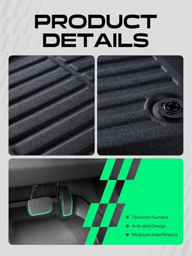 YHTAUTO Automotive Floor Mats Compatible with Honda CR-V CRV 2023-2026 (Include Hybrid), TPE All Weather Car Mats Waterproof Anti-Slip Odorless Floor Liner, 1st & 2nd Row, Set of 3 - size: 2023-2026