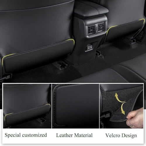 XITER With "Pathfinder" LOGO 2Pcs Leather Car Seat Back Protectors Kids Kick Mats Waterproof Backseat Covers for Pathfinder 2013-2025,2026 Interior Accessories (Black)