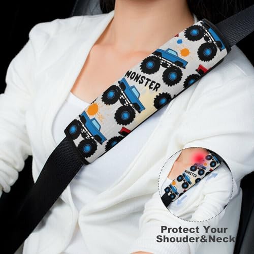 Fashion Car Seat Belt Covers Soft Cushion Pad Car Shoulder Strap Harness Pad Grunge Monster Truck Car Art - color: Color846