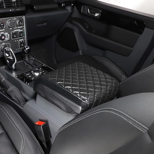 Armrest Box Cover Center Console Pad Compatible with Ineos Grenadier 2020-2024, Comfortable, Breathable, Waterproof Leather Center Console Armrest Cushion (Carbon Fiber Pattern) - color: Carbon Fiber Pattern
