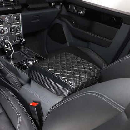 Armrest Box Cover Center Console Pad Compatible with Ineos Grenadier 2020-2024, Comfortable, Breathable, Waterproof Leather Center Console Armrest Cushion (Carbon Fiber Pattern) - color: Carbon Fiber Pattern