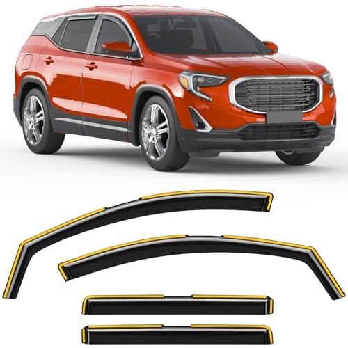 in-Channel Rain Guards Fit for GMC Terrain 2018-2024 Window Rain Guard Extra Durable Window Deflectors Window Vent Visors Vent Shades Exterior Car Accessories - size: Fit for 2018-2024 GMC Terrain