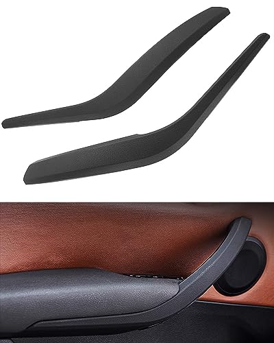 for BMW X1 E84 2009-2015 Door Handle Cover Replacements, Left Side + Right Side Inner Door Grab Handle Cover Door Armrest Bracket-Pair #51412991775#51412991776 (Black) - color: Black
