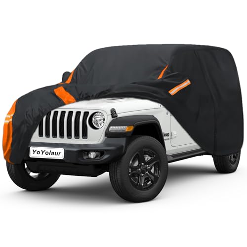 10-Layer Compatible with Jeep Wrangler Cover Waterproof 2 Door All Weather for Automobiles, Outdoor Full Exterior Soft Cotton Lining with Door Zipper, Fit for CJ YJ TJ JK JL - size: Custom Fit for Jeep Wrangler 2 Door
