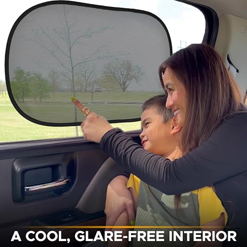 EcoNour Car Window Shades for Baby (2 Pack Transparent) | Sun Shade Window for Kids | Shades for Side Windows | Automotive Sun Protection from UV & Sun Glare | Car Baby Accessories | Medium 20"x12" - size: Medium - 2 Pack