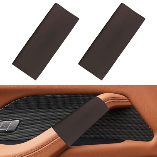 YoRise 2PCS Car Grab Handle Cover, PU Leather Inner Door Pull Handle Gloves, Anti-Scratch Front Rear Door Grip Protector, Universal Auto Interior Decoration Accessories for Car Truck SUV (Coffee) - color: Coffee