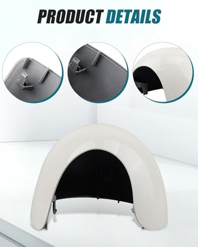 Left Right Side Mirror Caps Rearview Mirror Cover Cap Glossy White Pair Fit for Mini R55 R56 R57 R58 R59 R60 R61 2007-2016 Manual Folding Mirrors Only Replace 51162754913, 51162754914 - size: Glossy White