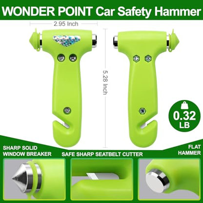 Car Window Breaker, Safety Hammer - 3 in 1 Escape Tools, Window Breaker Seatbelt Cutter, Roadside Emergency Kit with Light Reflective Tape(2 Pack, Green) - color: Geen, size: 2 Pack