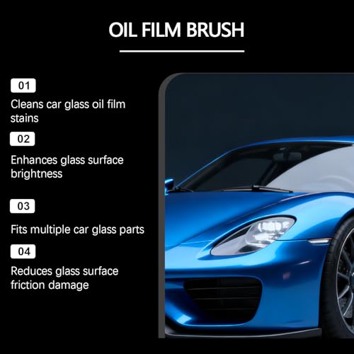 Windshield Cleaner – 2-Pack Car Glass Oil Film Cleaning Kit with Scrubber Pads, Microfiber Towels & Cleaning Liquid for Clear, Streak-Free Driving