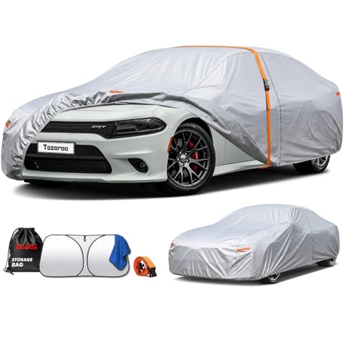 Car Cover Waterproof All-Weather,Heavy-Duty Outdoor Full Exterior Automobiles Sedan/Coupe (Length 194-203 inch) with Windshield Sun Shade Universal Fit Dodge Charger,Malibu, Model S,MKZ etc - size: Fit Coupe Length 194-203 inch(3XL+0)