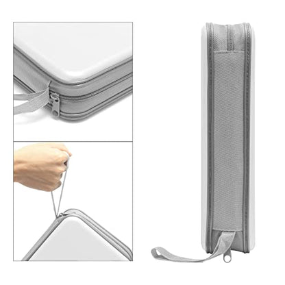 Siveit CD Case, DVD Case Holder 96 Capacity Hard Plastic CD DVD Disc Cases Storage Binder Wallet for Car Home Office Travel (White) - color: White
