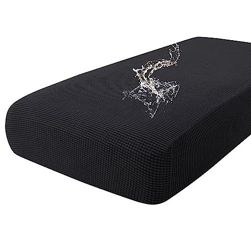 hyha Waterproof Couch Cushion Covers for Pets, Non Slip Sofa Seat Cover for Dogs Washable, Soft Thick Stretch Jacquard Fabric, Sofa Slipcovers with Elastic Bottom (1 Piece for Large, Black) - color: Black, size: Large