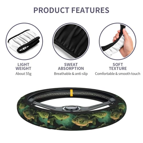 Fish Steering Wheel Covers Non Slip Neoprene Universal 15 Inch Steering Wheel Protector Car Cover for Men Women - color: Fish