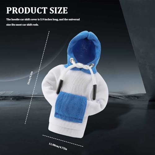 Universal Hoodie Car Gear Shift Cover, Funny Shifter Hoodie, Most Car Gear Shift Levers - color: White Blue, size: 1 Piece