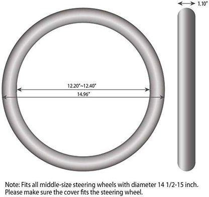 Elantrip Steering Wheel Cover Leather 14 1/2 to 15 inch Universal Padded Soft Grip Breathable for Car Truck SUV Jeep Anti Slip Blue and Black - color: Black and Blue, size: 14 1/2 - 15 Inch