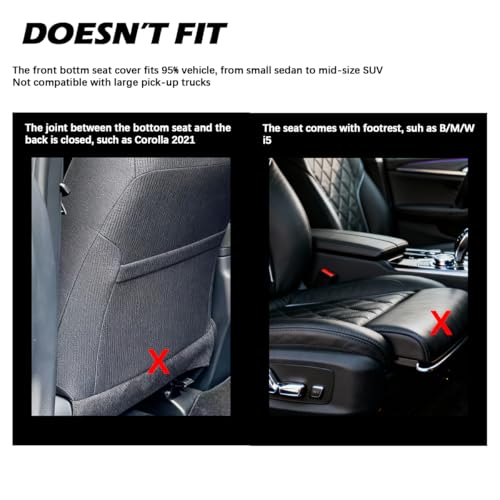 Front Bottom Seat Cover for Cars, 2-Pack Luxury Faux Leather Car Bottom Seat Cover Auto Seat Cushion, Anti-Slip, Waterproof, Universal Fit, Beige - color: Front Seats - Beige