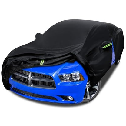 Car Cover Custom Fit for Dodge Charger 2006-2026, Waterproof All Weather Full Exterior Cover Rain Sun Hail Protector Car Cover with Door Zipper - size: Custom Fit for Dodge Charge