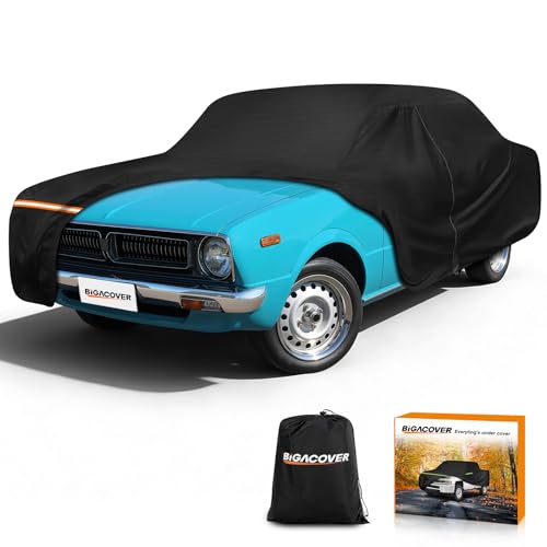 Car Cover for Toyota Corolla 1979-2002 E70-E130, Waterproof 420D Oxford Cloth and Cotton Cover Outdoor Full Car Covers with Zipper Windproof Heavy Duty All Weather Protection - size: for Toyota Corolla 1979-2002 E70-E130