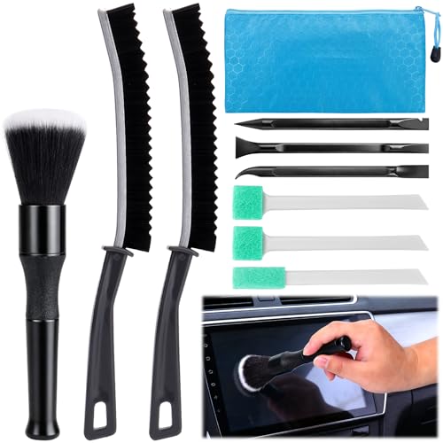 XANGNIER Car Detailing Kit Interior,Car Cleaning Interior Cleaner Brush Kit Tool,Car Care Detail & Clean Supplies Accessories Kits,Suitable for Auto,SUV,Truck,Sedan,Dashboard,Panel,10 Pcs Tools Sets