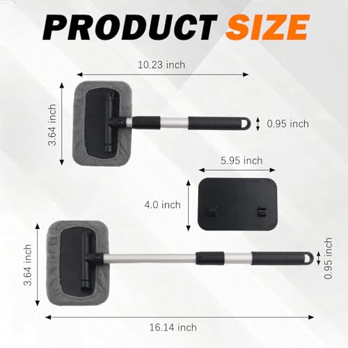 2026 New Car Windshield Cleaner Tool,Telescopic Inside Windshield Cleaning Tool with 180° Swivel & Microfiber Pad,Universal Car Window Cleaner Tools for Cars Trucks SUVs