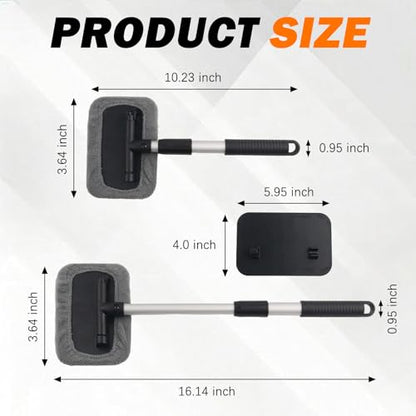 2026 New Car Windshield Cleaner Tool,Telescopic Inside Windshield Cleaning Tool with 180° Swivel & Microfiber Pad,Universal Car Window Cleaner Tools for Cars Trucks SUVs