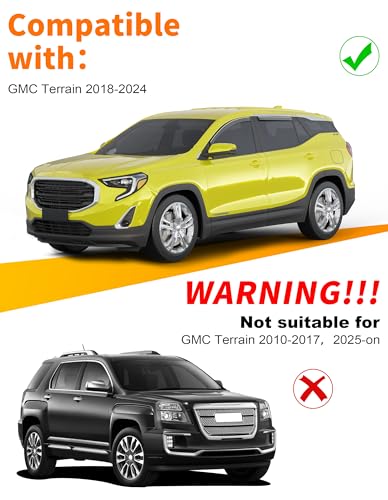 in-Channel Window Rain Guard for Fit for GMC Terrain 2018-2024 Rain Guards Side Window Visors Low Profile Vent Visor Window Deflectors Vent Shades Car Accessories - size: 2018-2024 GMC Terrain