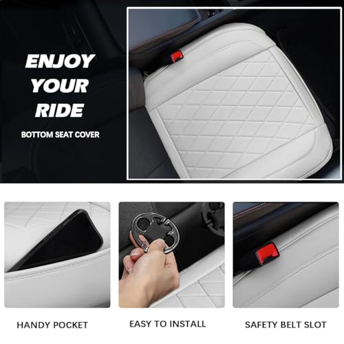 Front Bottom Seat Cover for Cars, 2-Pack Luxury Faux Leather Car Bottom Seat Cover Auto Seat Cushion, Anti-Slip, Waterproof, Universal Fit, Light Gray - color: Front Seats - Light Gray