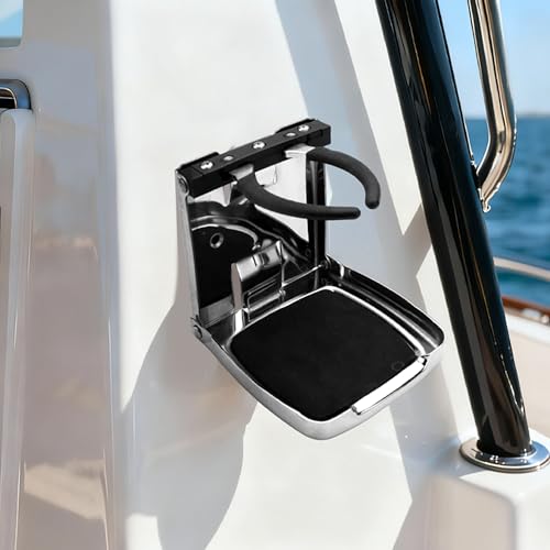 Folding Cup Holders 304 Stainless Steel Adjustable Cup Holder for Car Home Trucks RVs Vans Boats Campers Caravans Yacht (Silver) - color: Silver