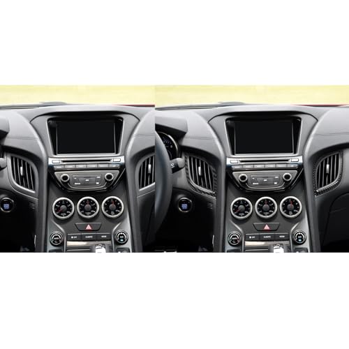 Trim Central Console Side Vent Frame Car Stickers Decals Compatible with Hyundai Genesis Coupe 2013 2014 2015 2016 Interior Accessories Real Carbon Fiber - color: Central Vent