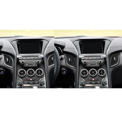 Trim Central Console Side Vent Frame Car Stickers Decals Compatible with Hyundai Genesis Coupe 2013 2014 2015 2016 Interior Accessories Real Carbon Fiber - color: Central Vent