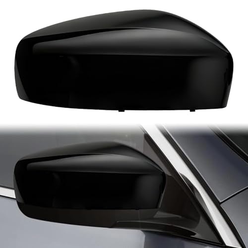 Black Right Passenger Side Mirror Cover Caps Replacement for 2011-2012 Infiniti G25, 2008-2013 G37, 2015 Q40, 2014-2015 Q60 Sedan Coupe without Turn Signal, Directly Replace Style, Not Sticker Style - color: Black, size: Right