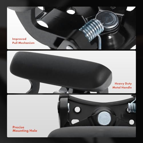 A-Premium Upgraded Metal Tailgate Handle with Bezel Trim Rod Clips Compatible with 1999-2007 Chevrolet Silverado GMC Sierra 1500 2500 3500, Replace# 15997911, 15228539, 15228541, 15228540 - color: Textured Black, size: Upgraded Metal Handle & Improved Bez