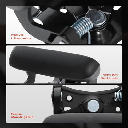 A-Premium Upgraded Metal Tailgate Handle with Bezel Trim Rod Clips Compatible with 1999-2007 Chevrolet Silverado GMC Sierra 1500 2500 3500, Replace# 15997911, 15228539, 15228541, 15228540 - color: Textured Black, size: Upgraded Metal Handle & Improved Bez