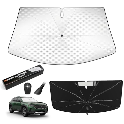 Windshield Sun Shade Umbrella Custom Fit for Mazda CX-50 2023-2025 Foldable UV Protection Car Cover, Emergency Rain Shield & Dashboard Protector - Durable Auto Accessory - size: For Mazda Cx-50 2023+