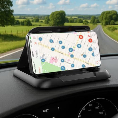 Carbon Fiber Cell Phone Holder for Car Dashboard Mount - Universal Anti-Slip Phones Cradle Pad Car Phone Holder - Cellphone GPS Stand for Most iOS Phones, Samsung, Android Smartphones