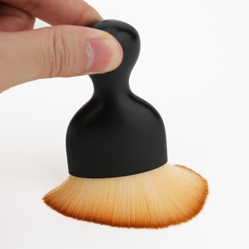 Car Detailing Brush, Soft Bristle Cleaning Brush, Scratch-Free Auto Duster Tool for Dashboard, Air Vents, Leather & Interior Cleaning (Black&Brown) - color: Black&Brown